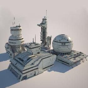 3D Futuristic Buildings XXI